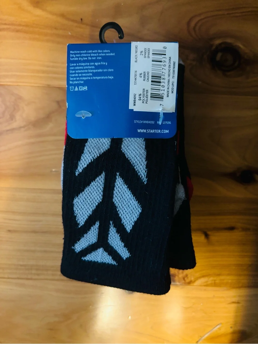 STARTER Boys' Crew Socks - Black & Red (3 Pair +1 Bonus)